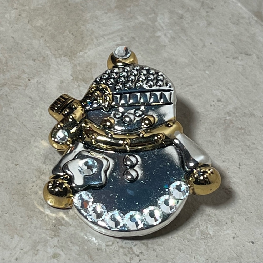 Best snowman two tone xmas brooch pin